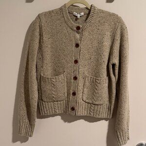 Alex Mill Oatmeal Speckled Wool Button Cardigan Size Small